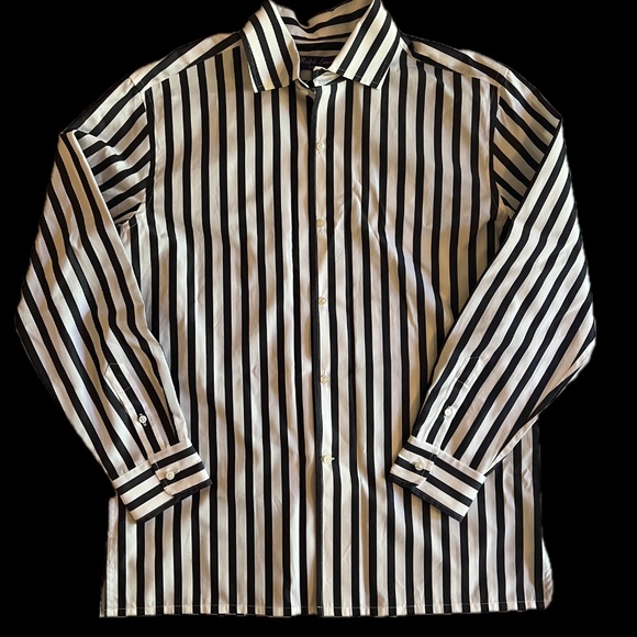 Capri Relaxed Fit Striped Cotton Shirt Ralph Lauren Collection White/Black 8 - Picture 5 of 8